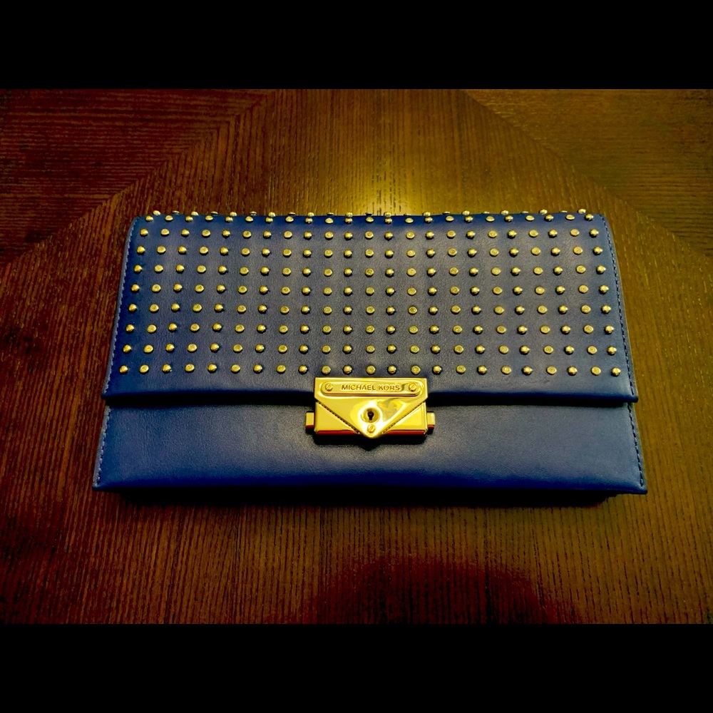 Gorgeous Michael Kors Cece Sapphire Silver Studded Crystal Rhinestone